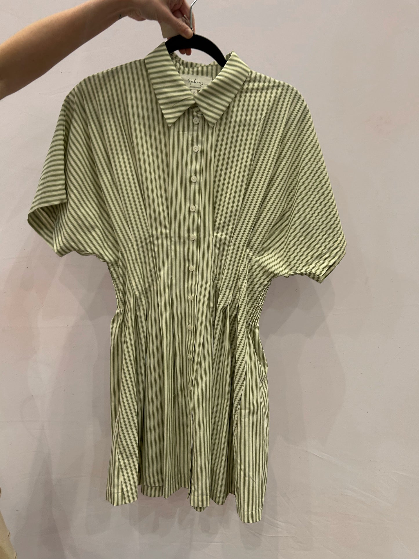 Green stripped button down