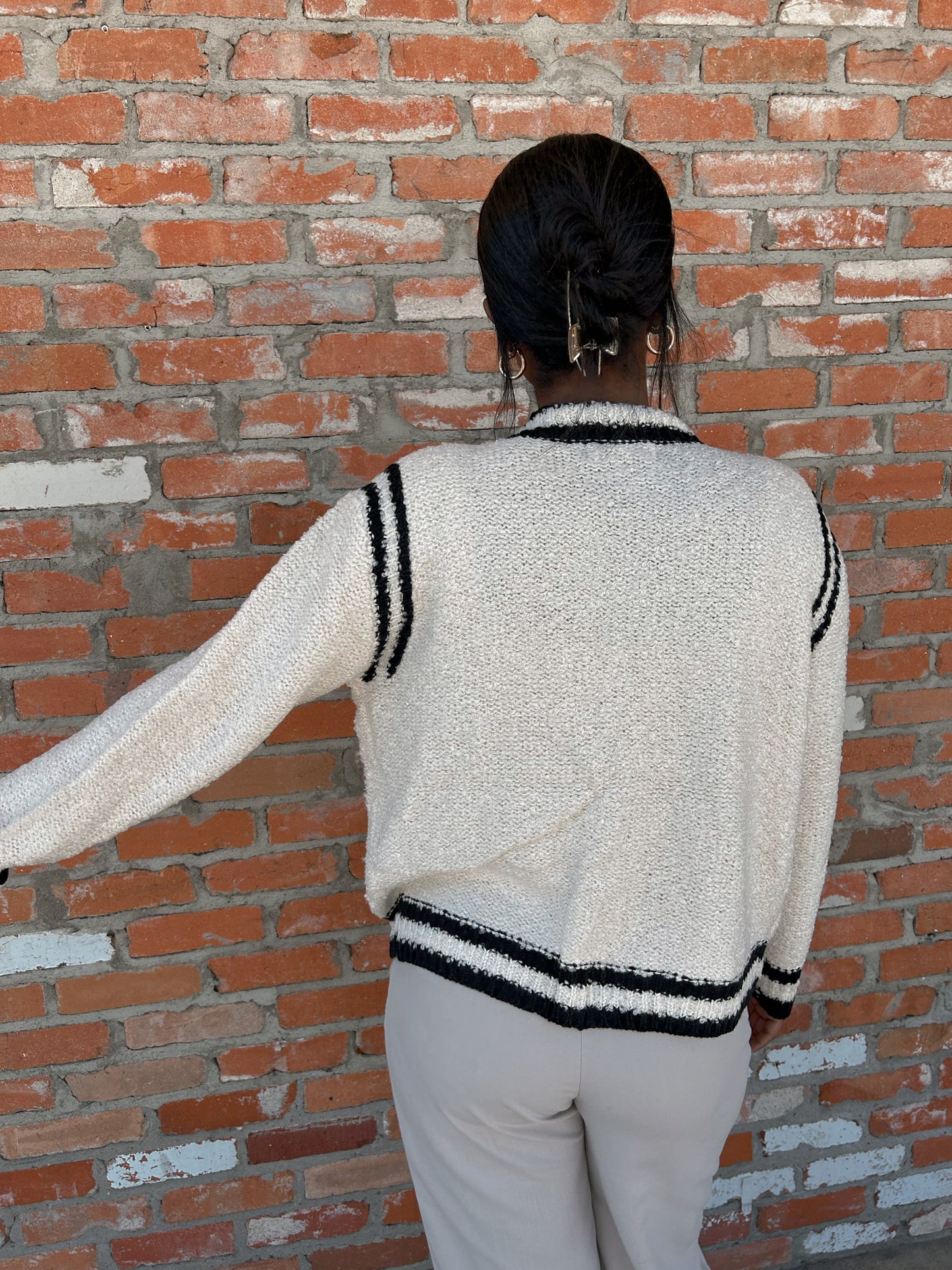 Black & White Bow Cardigan